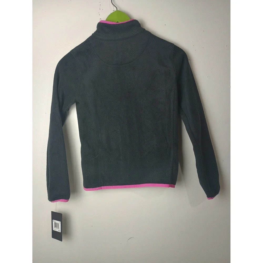Converse Girls Fleece Full Zip Jacket Black Pink 46A001-023 Kids Medium 10-12